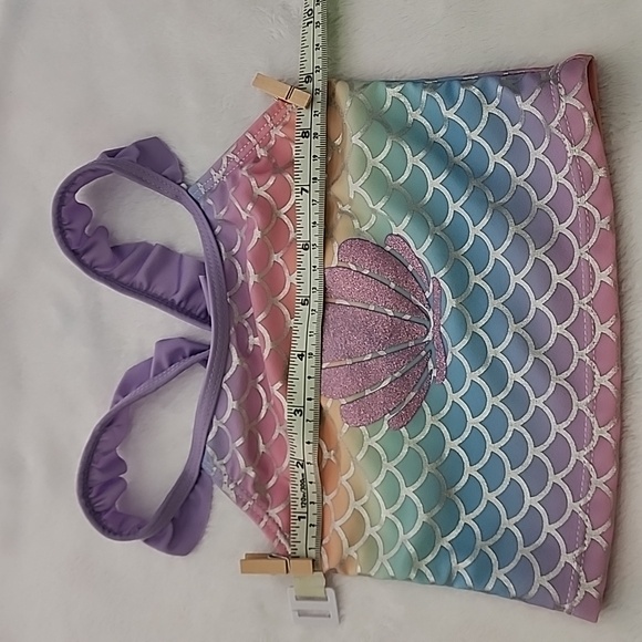 MONKEY BARS Tankini top. Mermaid/Rainbow Pastels. Size: 2/3Y (2T-3T) - Picture 6 of 7